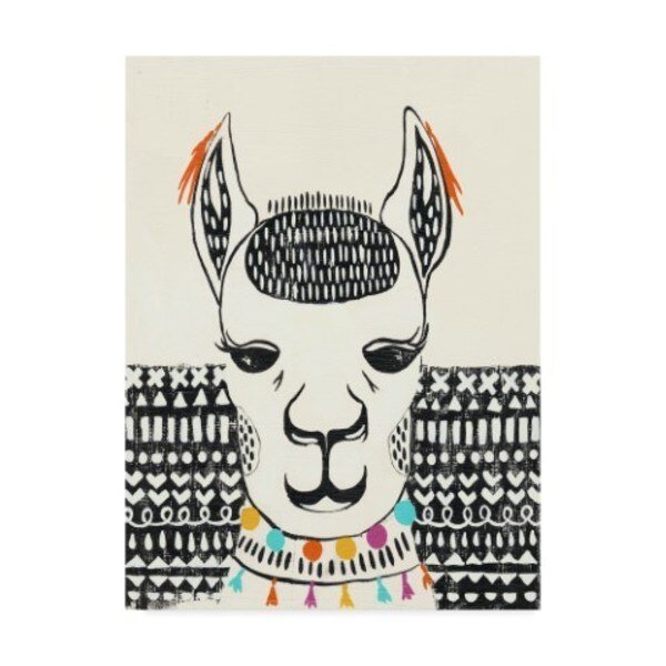 Chariklia Zarris 'Party Llama Iv' Canvas Art, 18x24, Trademark Fine Art, Mfr#: WAG07586-C1824GG